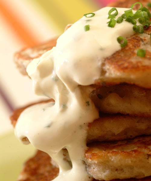 Savoury Banana Drop Scones with Creamed Cheese and Chives - Vegetarian Society