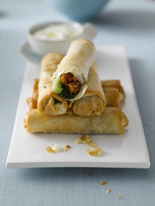 Tenderstem® Broccoli and Sweet Potato Filo Rolls - Vegetarian Society