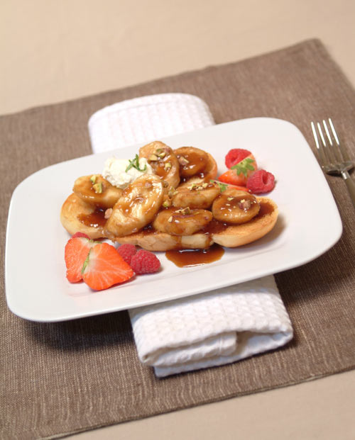 Caramel Banana and Berry Brioche with Zested Mascarpone - Vegetarian Society