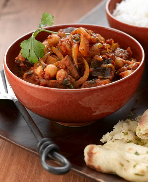 Aubergine, Potato and Chickpea Balti - Vegetarian Society