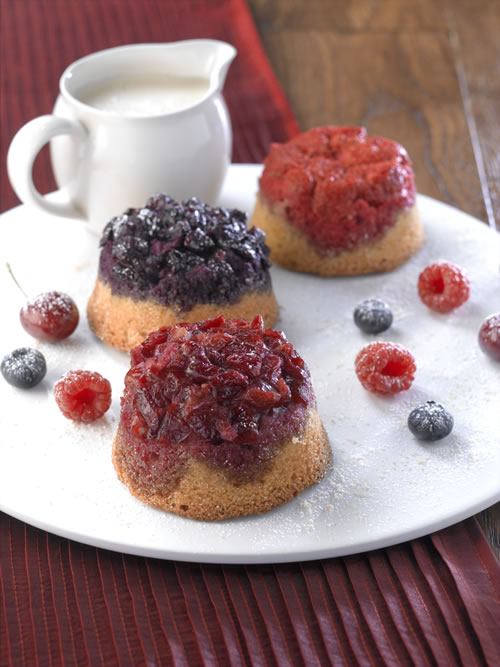 Jewelled Sponge Puddings with Brandy Sauce - Vegetarian Society
