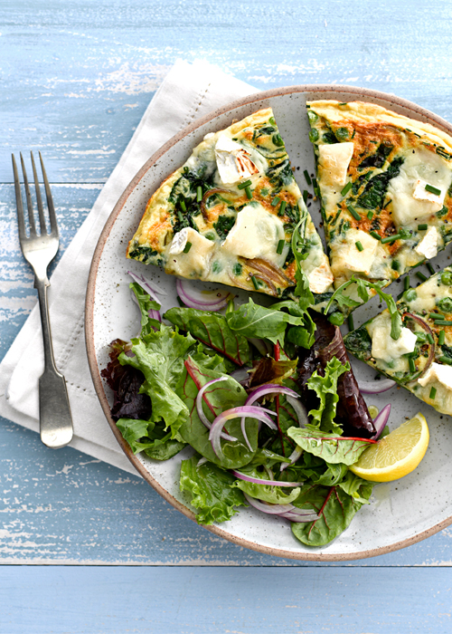 Pea, Spinach and Goat’s Cheese Frittata - Vegetarian Society
