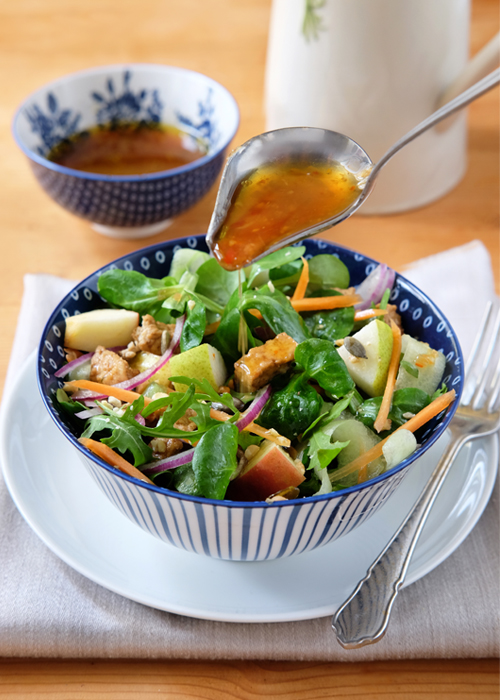 Fruit and Nut Salad with a Chilli Lime Dresssing - Vegetarian Society