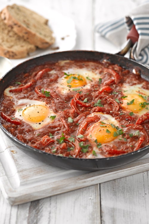 Shakshuka - Baked Eggs in Tomato Sauce - Vegetarian Society