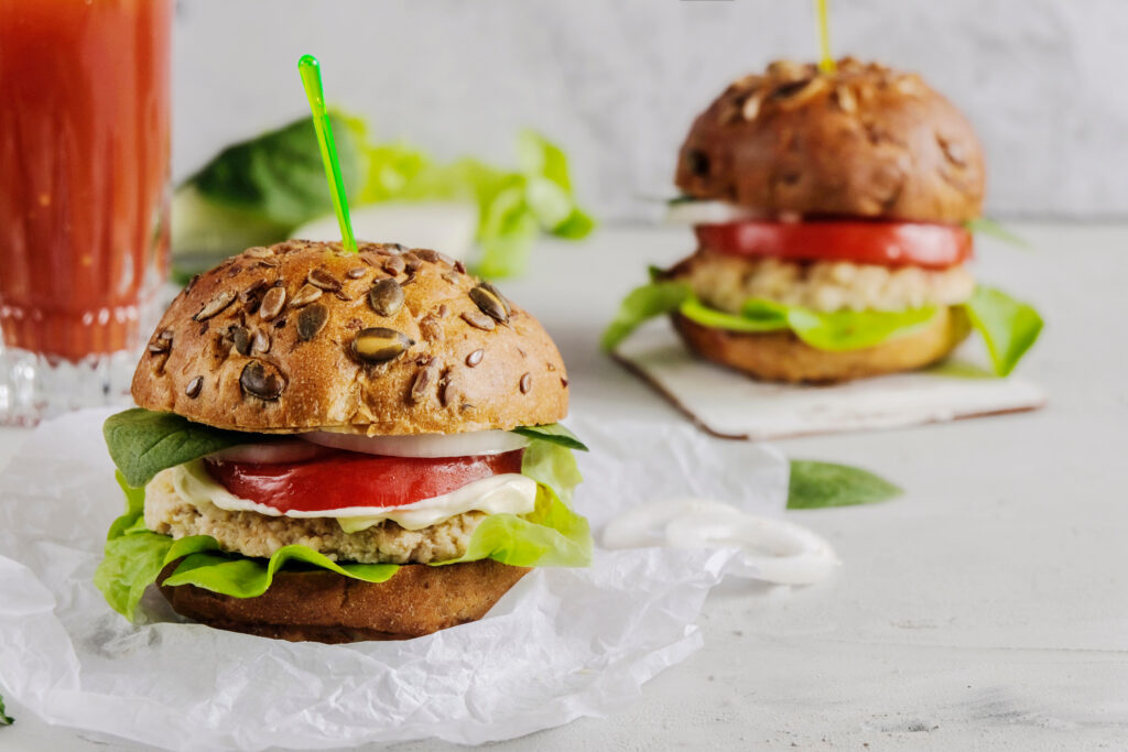 Hazelnut and Smoked Cheddar Burgers - Vegetarian Society