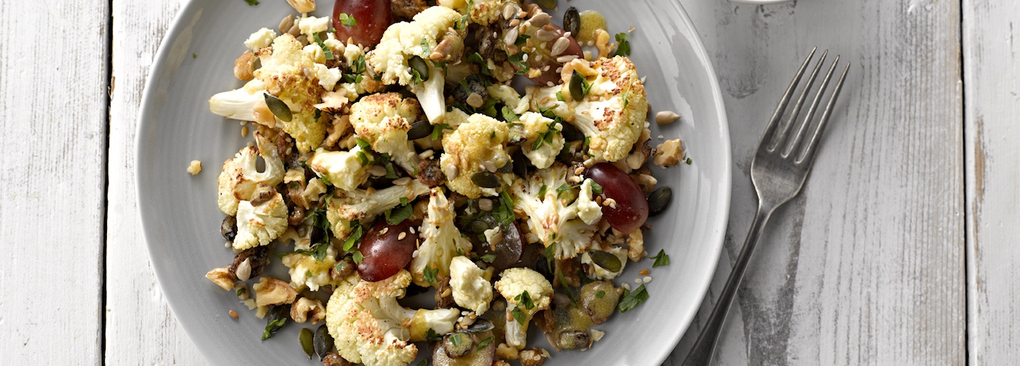 Roasted Cauliflower, Grape and Wensleydale Salad - Vegetarian Society