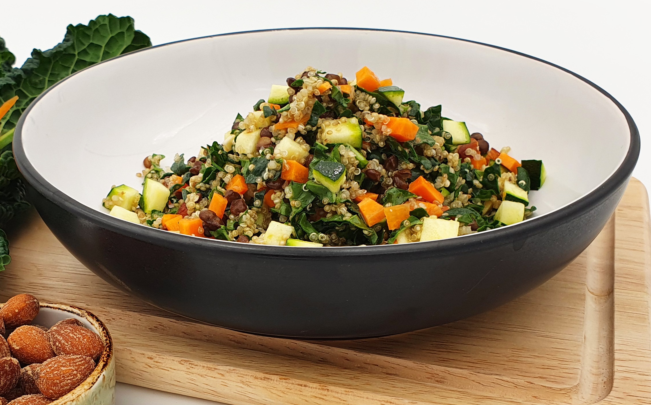 Quinoa, Lentil, Kale and Smoky Almond Salad - Vegetarian Society