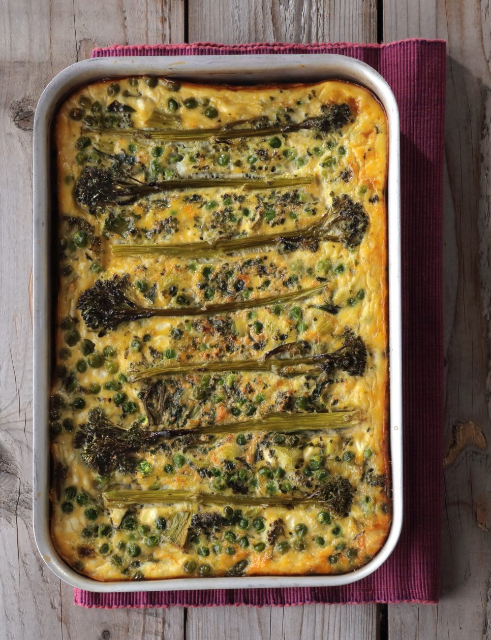 Tenderstem Broccoli, Pea and Spinach Frittata with Herby New Potatoes - Vegetarian Society