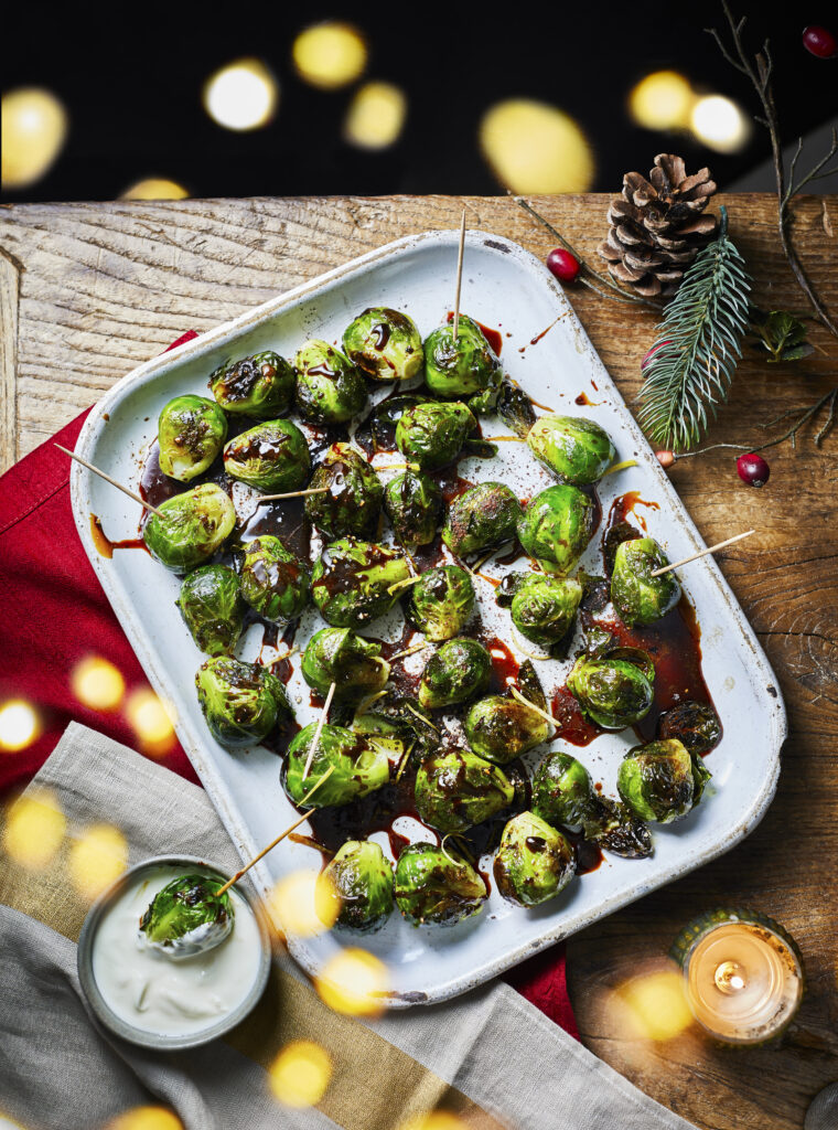 Black Treacle and Pepper Glazed Brussels Sprouts - Vegetarian Society