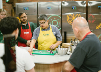 COOK! tutor Maz sharing tips and techniques on the Build a Banh Mi workshop