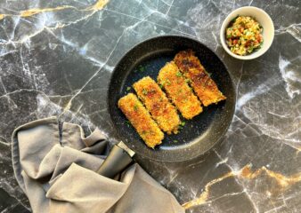 Tofu panados, crispy Portuguese tofu dish made on the Portuguese (it's not just piri piri!) class at COOK! with the Vegetarian Society