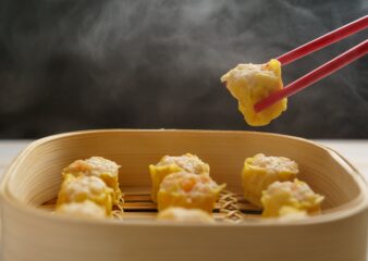 Steamed jackfruit Shumai made on the Dim Sum Workshop at COOK! with the Vegetarian Society