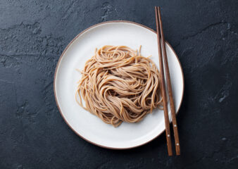 Soba Noodles, an ingredient in the Edamame Miso Tahini Soba dish on Oodles of Noodles class