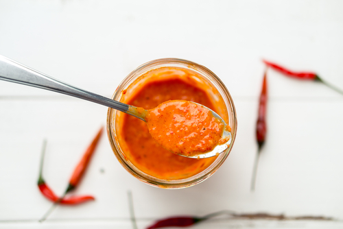 Red pepper piri piri sauce, a recipe made on the Portuguese (it's not just piri piri) class at COOK! in Manchester