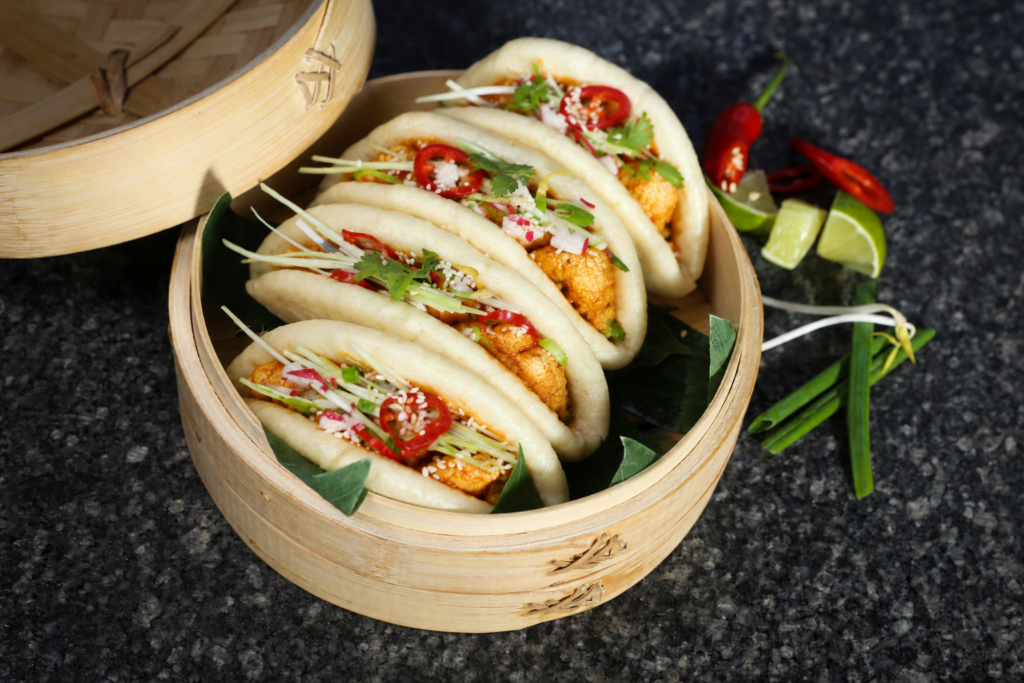 Bang Bang Cauliflower Bao with Crispy Tofu