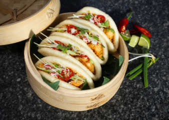 Bang Bang Cauliflower Bao with Crispy Tofu