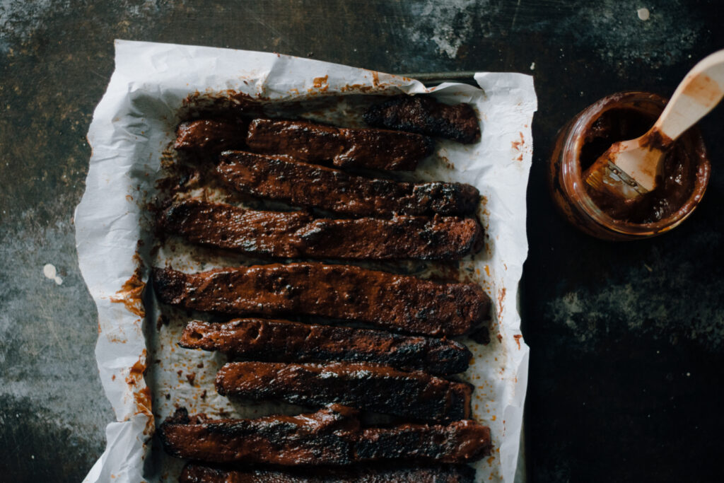 Korean Style Seitan Ribs made on the Essential Vegan cookery class at COOK! Manchester