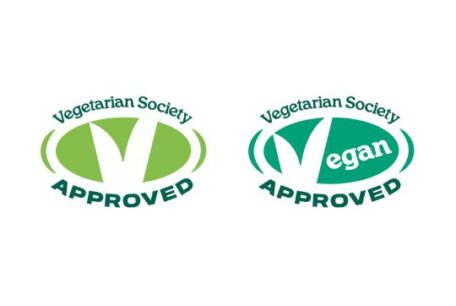 Vegetarian Society trademarks for vegetarian approved and vegan approved