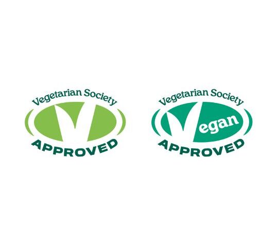 Vegetarian Society trademarks for vegetarian approved and vegan approved