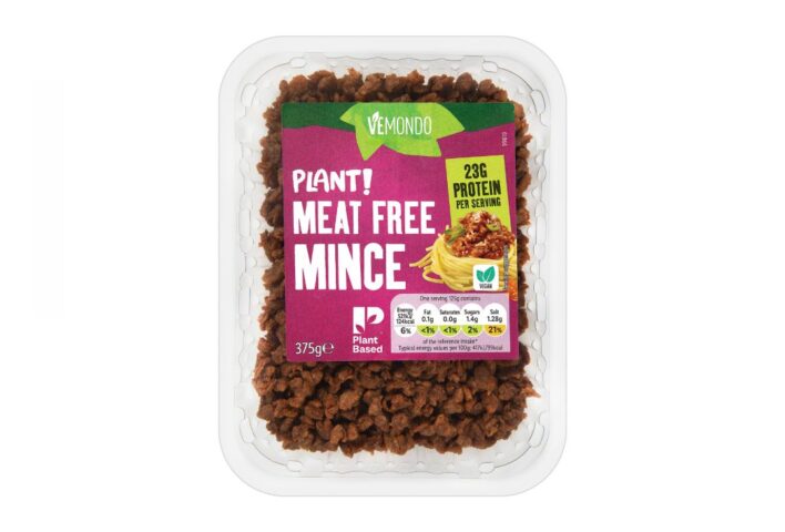 Meat-free mince from Lidl's VeMondo Range displayingteh Plant-Based Trademark