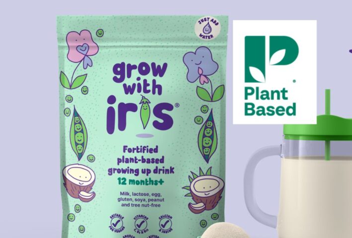 Grow with Iris pouch and plant based trademark