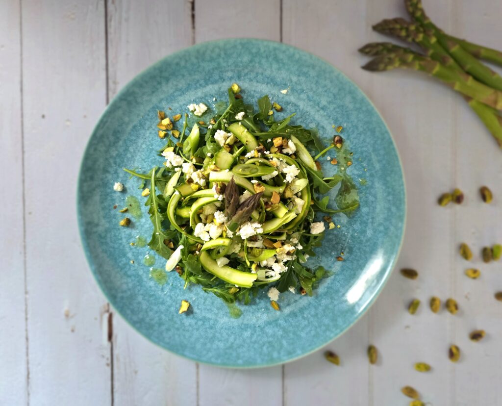 Shaved Asparagus and Pistachio Salad - Vegetarian Society