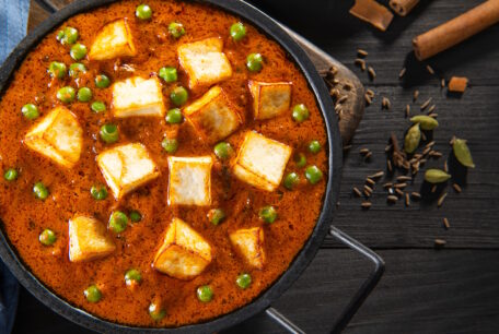 Peas paneer curry made on Lajina's Curry Secrets class at COOK! Manchester