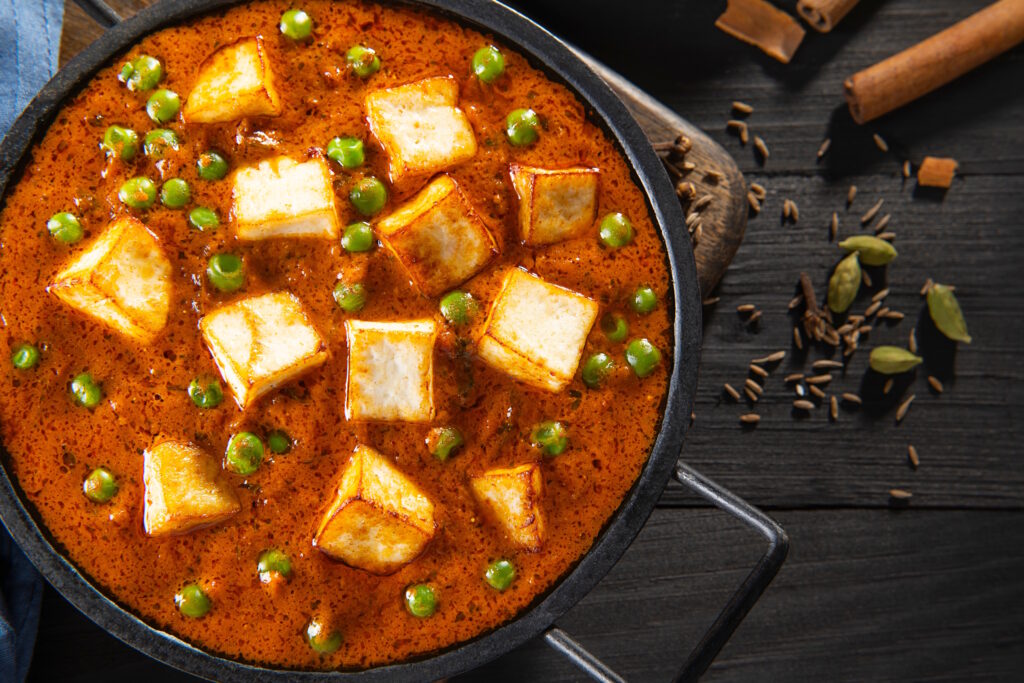 Peas Paneer Curry made on the Lajina's Curry Secrets class at COOK! in Manchester