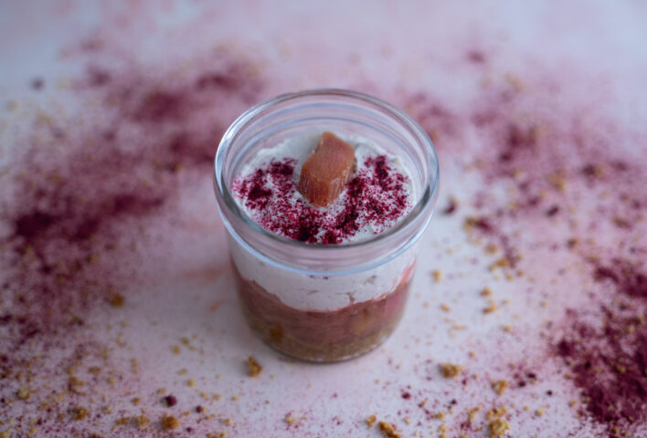 Rhubarb Cheesecake Pots