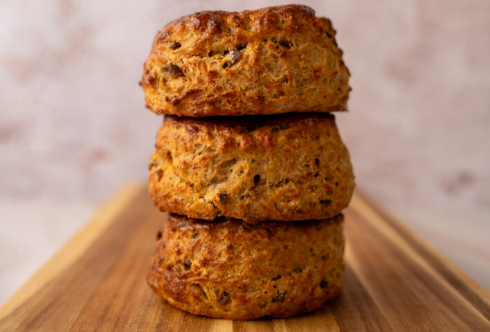 Smoked Cheddar and Branston Pickle Scones