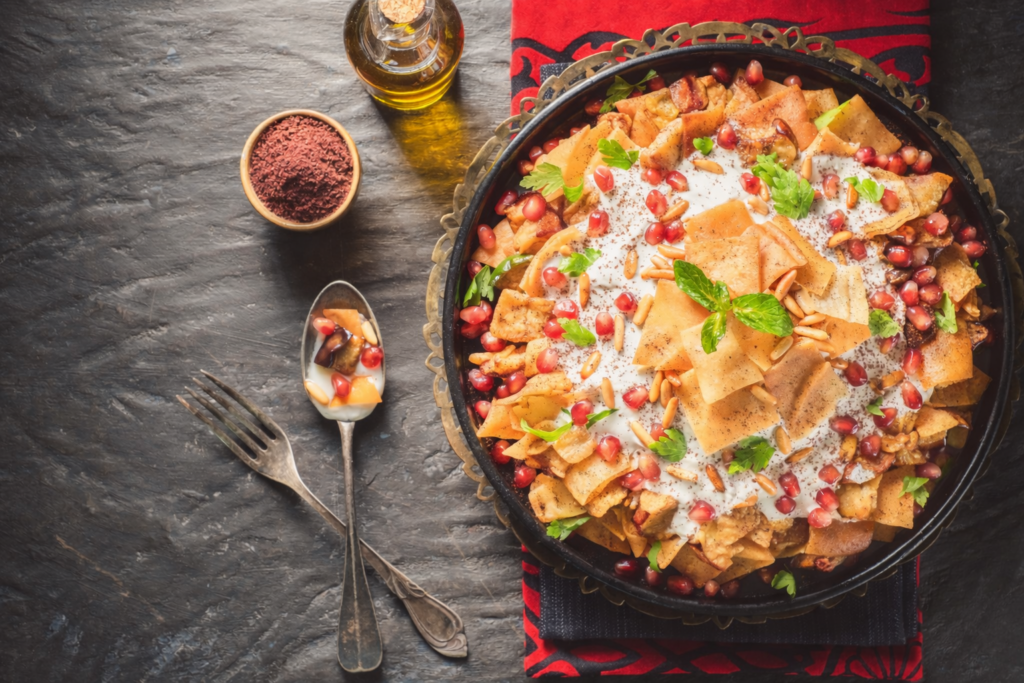 Smoky Tomato & Pepper Fatteh with Crispy Pita & Yogurt‑Tahini Sauce